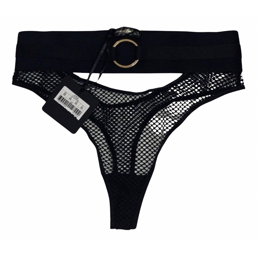Black Honey Birdette AXL fishnet style thong size XS